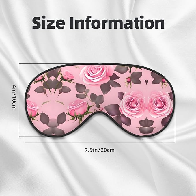 Pretty Pink Roses Head-Mounted Double-Sided Light-Blocking Sleeping Eye mask to Protect Eyes and Relieve Eye Fatigue