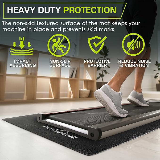 ProsourceFit Exercise Equipment & Treadmill Mat High Density PVC Floor Protector, 3 x 6.5-feet