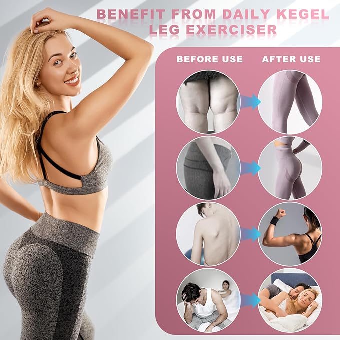 Keria Thigh Trainer Thigh Exerciser Adjustable Resistance Hip Trainer, Inner Thigh Exercise,Pelvic Floor Muscle Kegel Exerciser for Women with Resistance Band