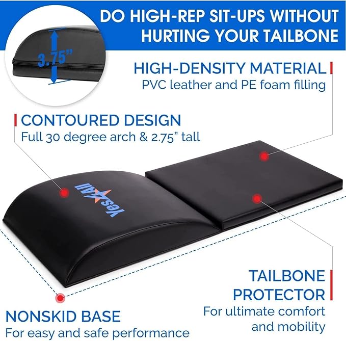 Yes4All Abdominal Exercise Pads, Foldable Ab Workout Equipment for Home Gym Core Training & Back Stretching, Sit Up Mat for Floor Exercises