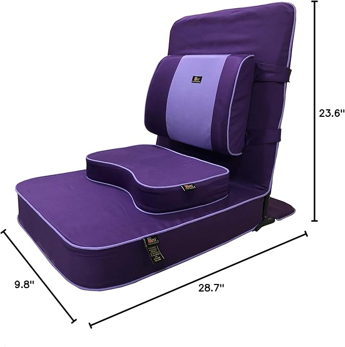 Friends Of Meditation Extra Large Relaxing Meditation and Yoga Chair with Back Support and Meditation Block (Purple, Pack of 1)