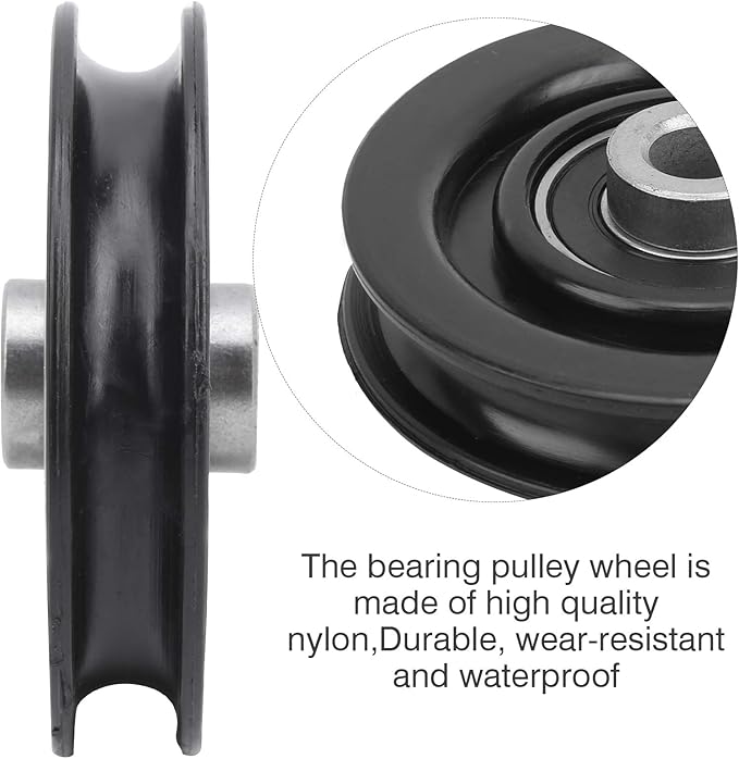 10Pcs Nylon Iron Fitness Bearing Pulley, Home Gym Attachments, Universal Strength Training Accessory with Smooth Movement, Durable Nylon Pulley for Exercise Equipment and Garage Do