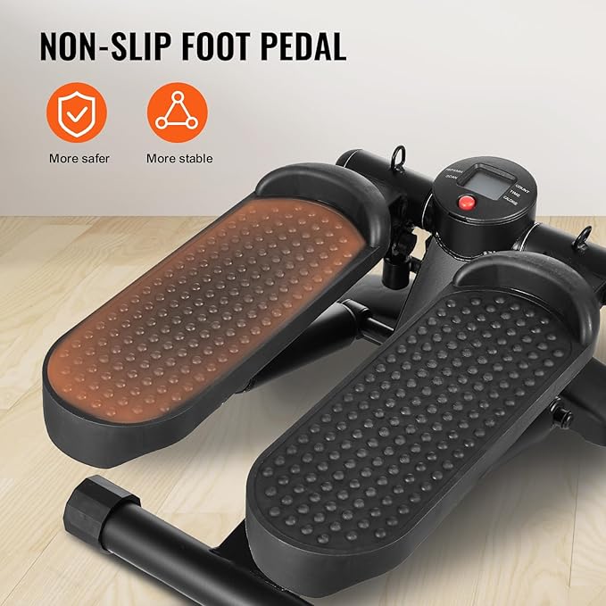 VEVOR Stair Stepper, Mini Stepper for Exercise at Home, Hydraulic Fitness Stepper with Resistance Bands, Full Body Workout Cardio Equipment, Stair Climber