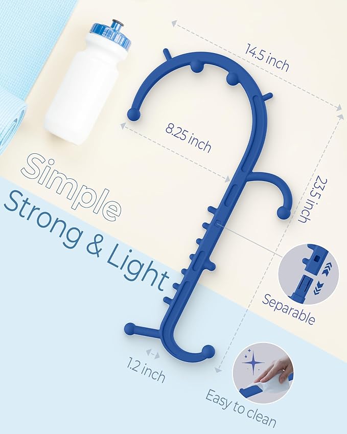 Back and Neck Massager for Pain Relief Deep Tissue, Upgraded Full Body Trigger Point Cane Massage Tools, Massage Stick Pressure Point Hook, Muscle Knot Remover Tool (Blue)