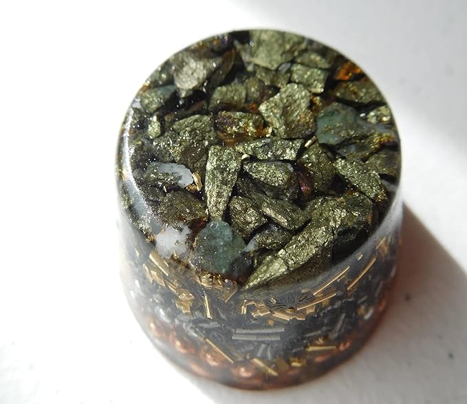 Chalcopyrite Peacock Ore Orgone Generator Energy Accumulator 528Hz/7.83Hz/Advance Harmonics Many Beautiful Ingredients and Colors!(Chalico Pyrite)