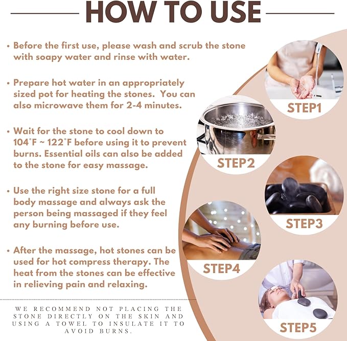 Massage Stones 2 Pieces Mushroom Shaped - Hot Stones Massage Set Hot Rocks Kit for Neck and Face