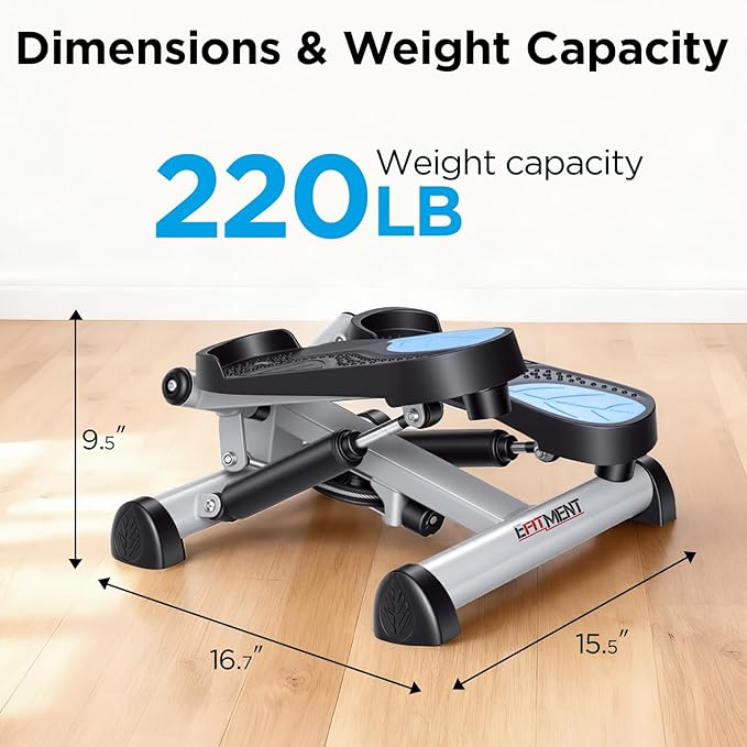 Efitment Mini Stepper Steppers for Exercise at Home Stair Step Cardio Thigh Master Workout Equipment Fitness Pedal Exerciser Non-Slip Pedals with Resistance Bands LCD Digital Monitor Climber
