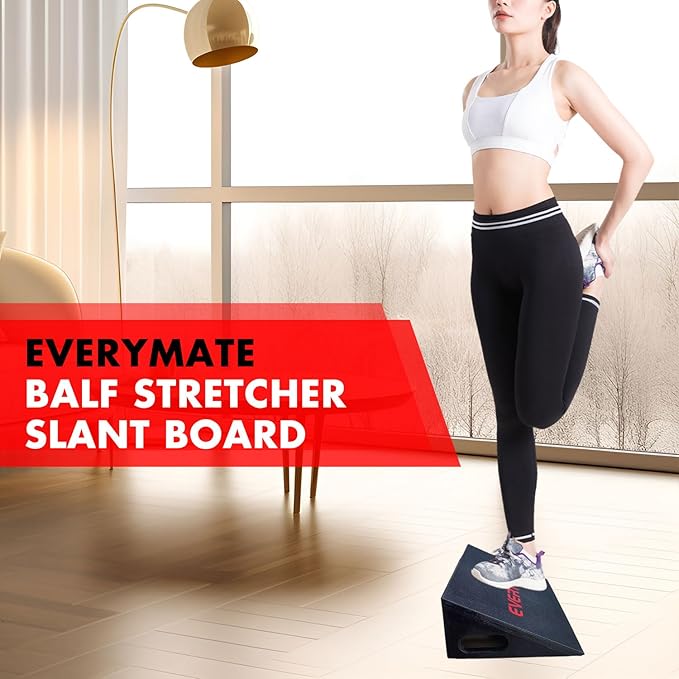EVERYMATE Heavy-Duty Wooden Slant Boards for Exercise & Calf Stretch – 19.7" Wide Incline Board for Squats, Non-Slip Surface, Fixed 25° Angle for Strength & Flexibility Training, 1200 lbs Capacity