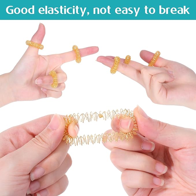 8PCS Manual Trigger Point Massage Tool Thumb Saver for Full Body Deep Tissue, with 1 Green Thumb Protector 1 3-Legged Knobs 6 Rings for Therapists Pressure Reflexology Stress Relief