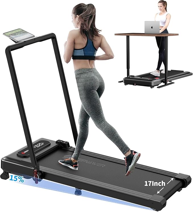 2.5HP Walking Pad with Incline 330lbs, 3 in 1 Walking Pad Treadmill 5-Level Big LED, Under Desk Treadmill for Home,Hike/Jog/Run,Portable,Small, with Remote Control,Assembly Free,Wider Belt