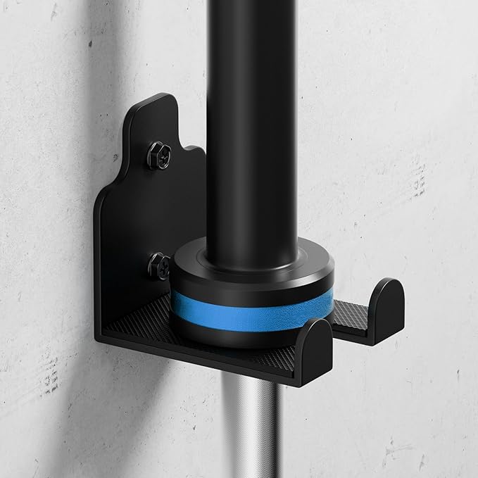 Barbell Wall Holder,Olympic Hanger,Garage Gym Bar Wall Rack,Vertical Barbell Mount Rack,Space Saving Commercial or Home Gym Accessory,Holds Under 33mm Bar Size