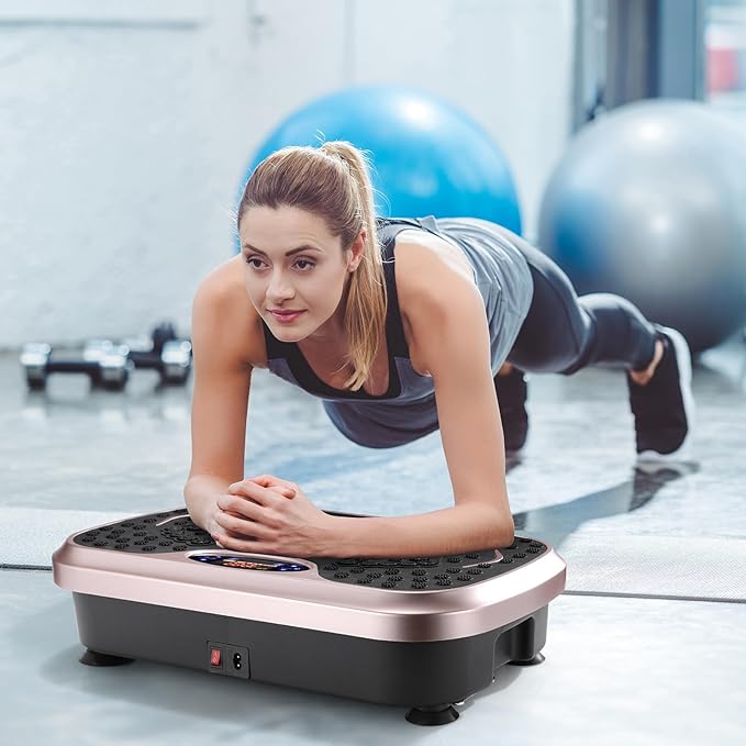 Arlopu 3D Vibration Plate Exercise Machine, Full Body Workout Vibration Platform for Weight Loss & Lymphatic Drainage, Shake Fitness Platform with Loop Bands for Women Men