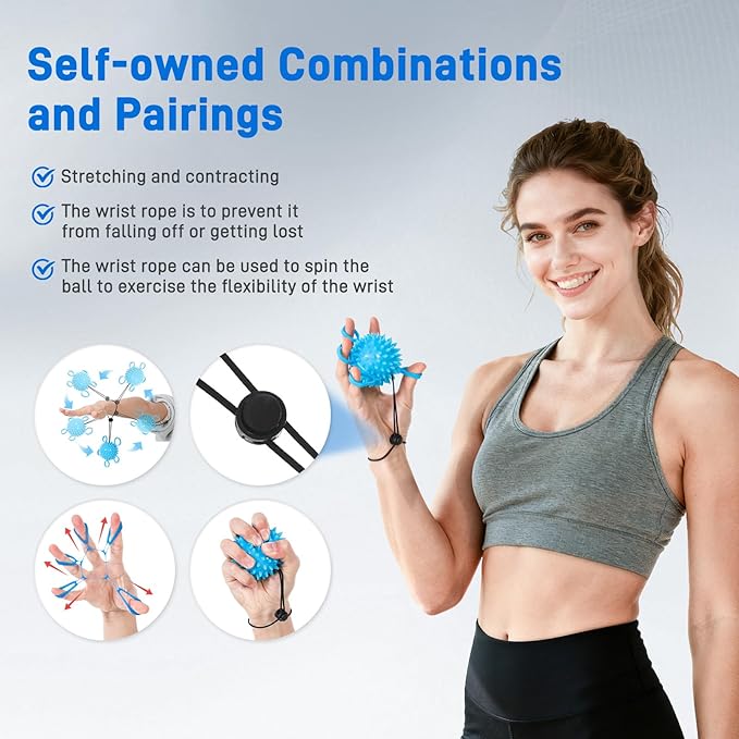 Finger Strengthener, Therapy Hand Ball,Finger Exerciser Ball, Finger Stretching and Rehabilitation Training for The Elderly