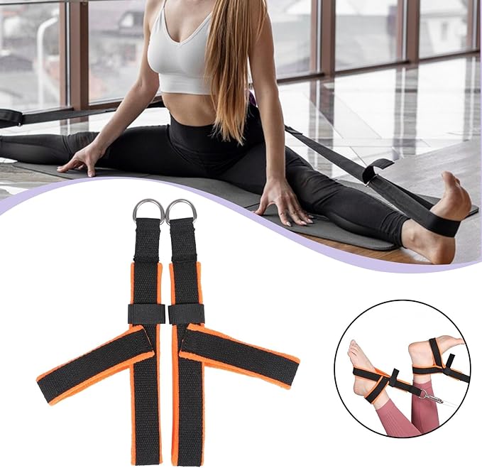 2x Pilates Straps,Reformer Strap,Y Loops,Core Equipment Yoga Straps Fitness Belts for Workout Gymnastics Men Home Gym Adults