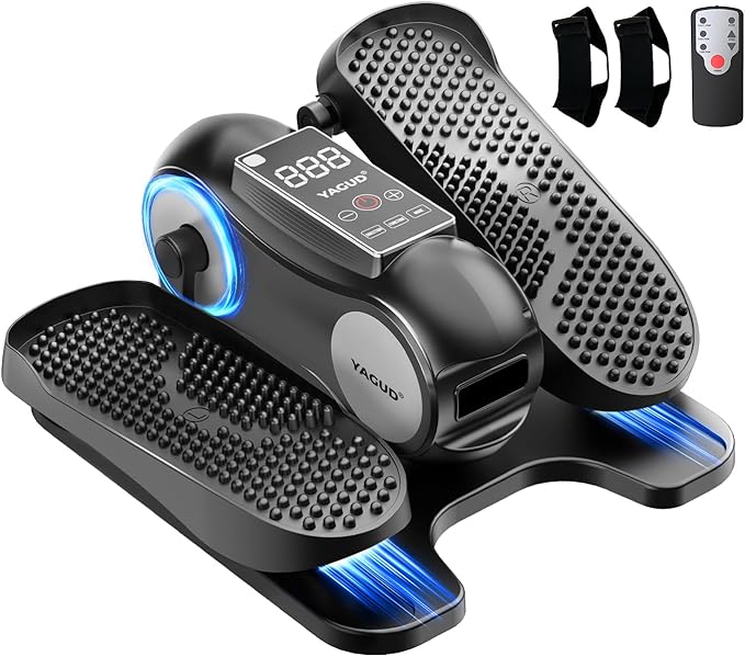Under Desk Elliptical Machine, Elliptical Leg Exerciser as Seen on TV for Senior with Remote Control, Portable Quiet Electric Seated Pedal and 12 Adjustable Speed, Black