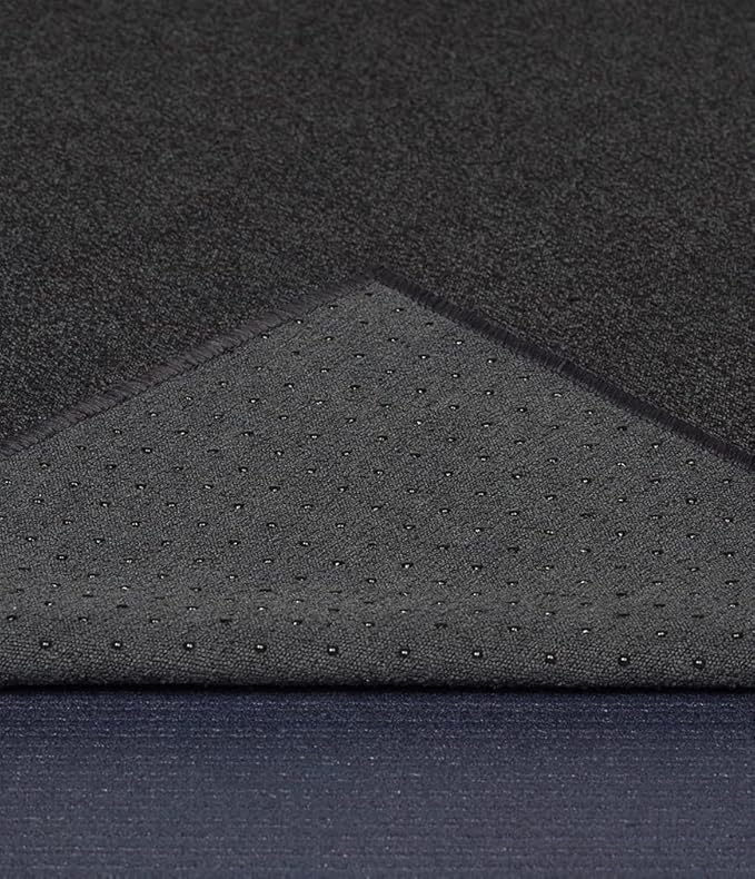 Yogitoes Manduka Yoga Towel for Mat Nonslip and Quick Dry for Hot Yoga with Rubber Bottom Grip Dots 72 Inch Long Onyx Thin and Lightweight (262023001)