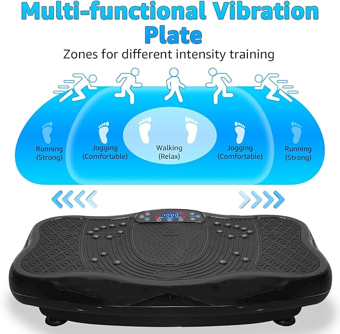 XXL 330 LBS 120 Levels Vibration Plate Exercise Machine - Whole Body Workout Vibration Fitness Platform w/ Resistance Bands - Home Training Equipment for Weight Loss & Toning，Black