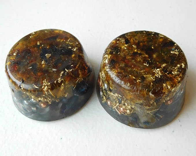 Amber Orgone Generator Energy Accumulator 528Hz/7.83Hz/Advance Harmonics Many Beautiful Ingredients and Colors! (Amber)