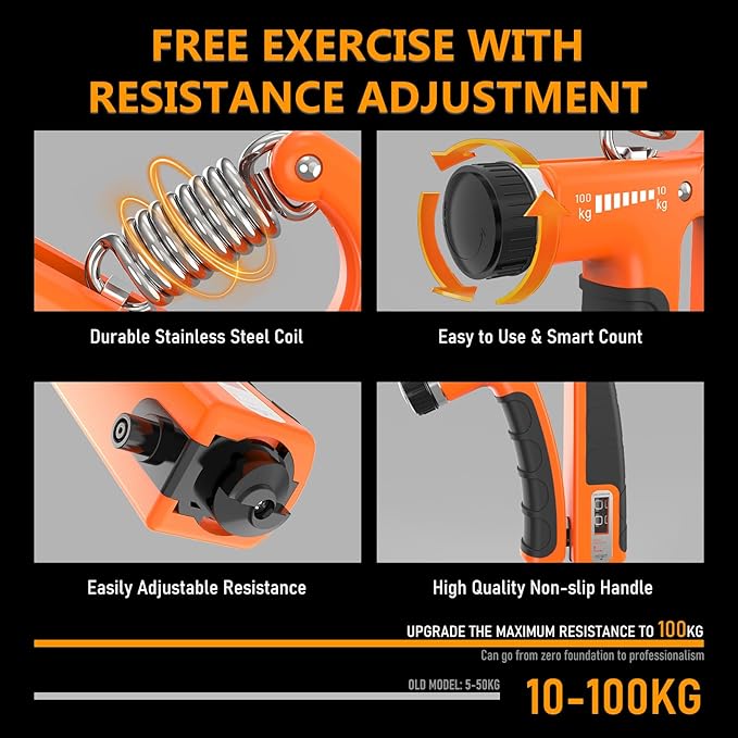 JKSHMYT Grip Strength Trainer Kits (5 Pack), Adjustable Resistance Forearm Strengthener, Hand Gripper Strengthener for Muscle Building