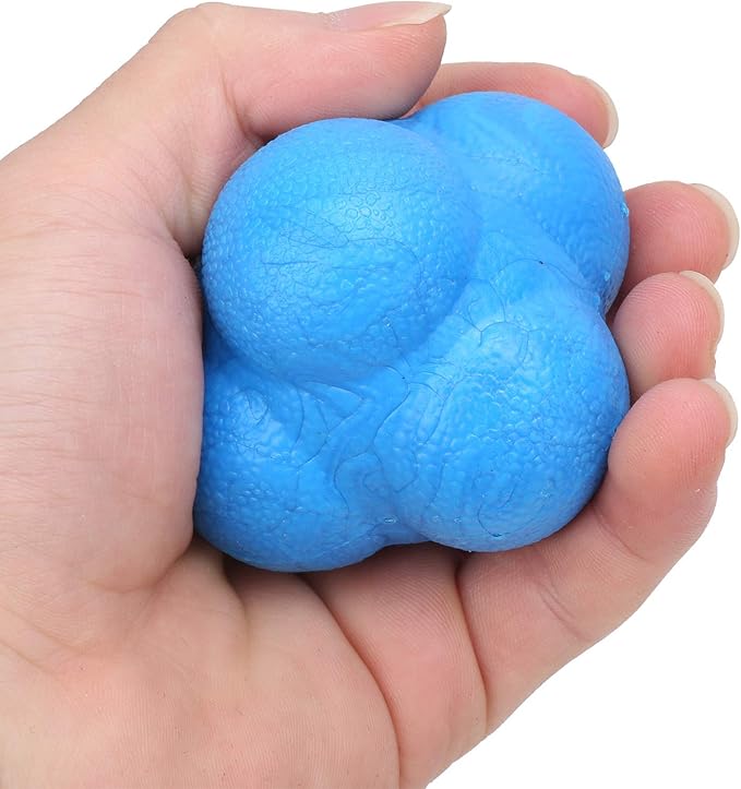 Reaction Ball Set 3Pcs TPR Hex Bounce Training Balls for Agility Reflex Exercise Sports Fitness Boxing Baseball Basketball Durable Portable 2.8x2.2x2.2in