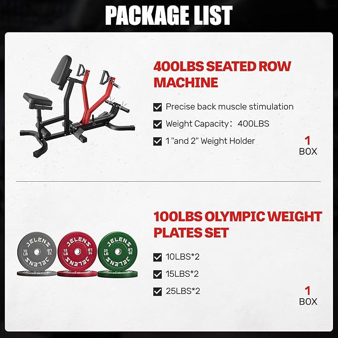 RM01 Seated Row Machine, Back Exercising Equipment Plate Loaded, Chest Supported T-bar Row Machine with Independent Arms, Back Machine Home Gym for 400LBS Capacity Gym Equipment
