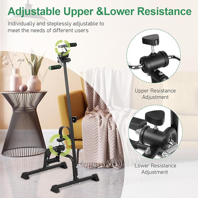 Home Elderly Exercise Bike Adjustable Arm Leg Knee Scooter Upper and Lower Extremity Rehabilitation Machine Low Impact Whole Body Exercise Equipment