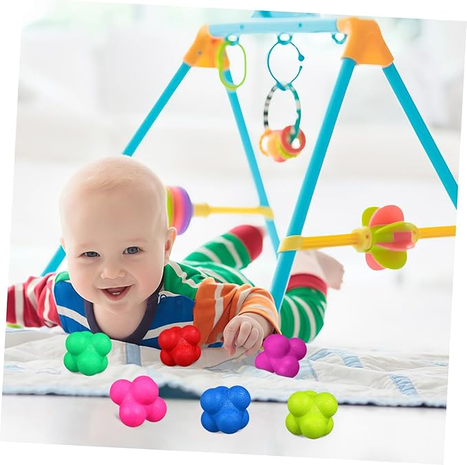 Happyyami 6pcs Hexagonal Reaction Balls Fitness Training Toys for Basketball Soccer Volleyball Football Agility Reaction Training