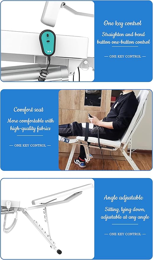 Electric Knee Rehabilitation Trainer, Stroke Hemiplegia Rehabilitation Training Equipment, Lower Extremity Bending and Straightening Training Chair, for Leg Function Recovery(Color:Both Legs)