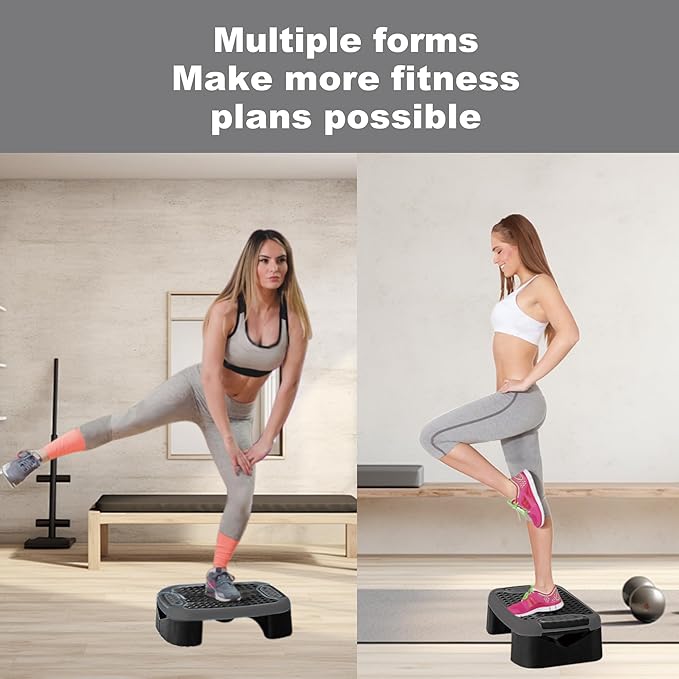 4-In-1 Balance Board and Stepper Exercise Platform - Aerobic Step Adjustable Home Workout Slant Board, Non Slip Soft cushion - With Home Workout Suggestions