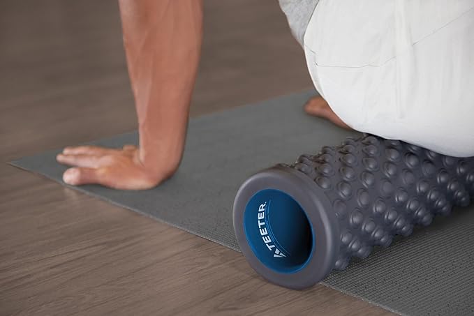 Teeter Massage Foam Roller - Textured for Deep Tissue Muscle Relief to Boost Recovery, Flexibility, Mobility - Back Pain Relief, Sports Massage, Myofascial Release