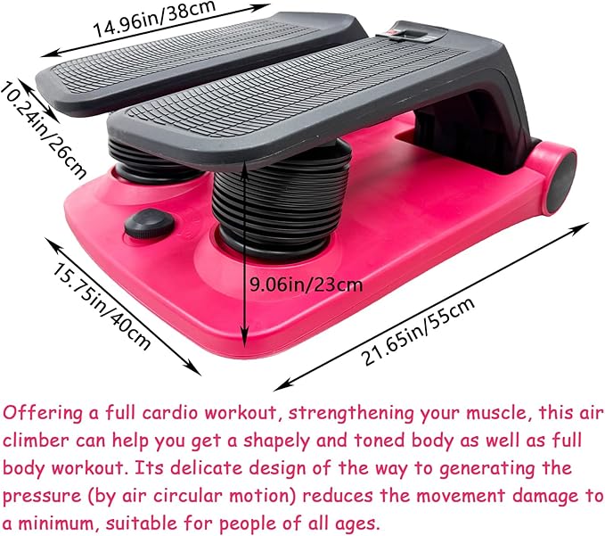 Air Stepper Climber Fitness Machine with Resistance Bands Air Step Exercise Equipment 220lbs Weight Capacity 5 Levels of Exercise Intensity for Home Exercise