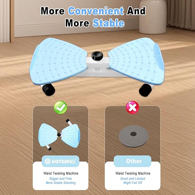 HOTWAVE Waist Twister Board – Non-Slip Fitness Balance Board for Core Strength, Waist Trimming & Weight Loss – Home Exercise Equipment for Men & Women – 360° Rotation, Anti-Skid Surface, Supports Up to 300 lbs