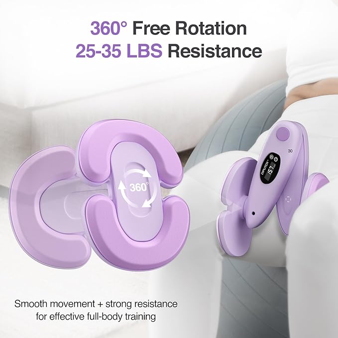 Thigh Master Pelvic Floor Exercise Devices, Kegel Exerciser Pelvic Floor Muscle Trainer, Inner Thigh Trainer for Women with 3 Resistance Bands for Home Gym