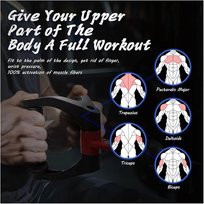 Ergonomics V-Shaped Handle LAT Pull-Down Fitness Equipment Accessory for Seated Rowing Back Biceps Strength Training T-bar