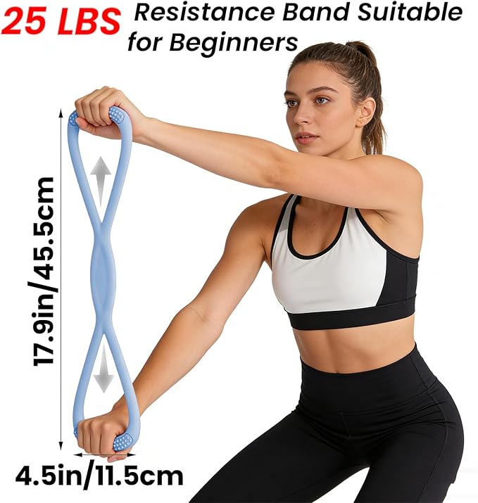 Figure 8 Resistance Band, Figure 8 Resistance Bands for Women Men, Keep Resistance Band Figure for Working Out, Non-Slip Handles, Home Gym, Yoga & Physical Therapy