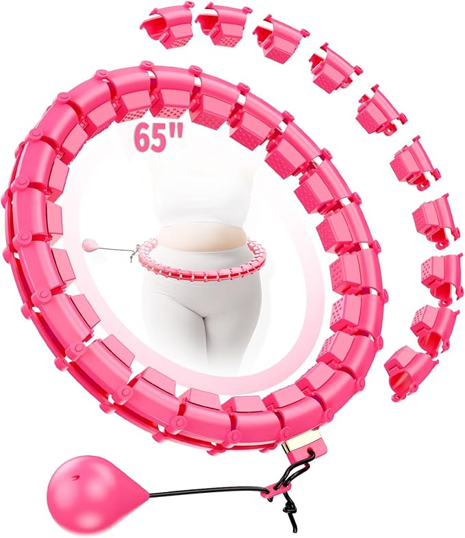 Weighted Hoop Fitness Circle – 32 Detachable Segments, 65-Inch Plus Size, Efficient Home Fitness and Weight Loss for Adults & Women