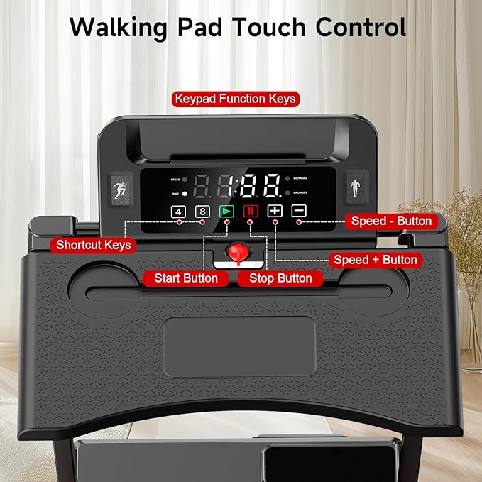 Incline Walking Pad Treadmill for Home Smal,2.5 HP Under Desk Treadmill with 300lbs Capacity