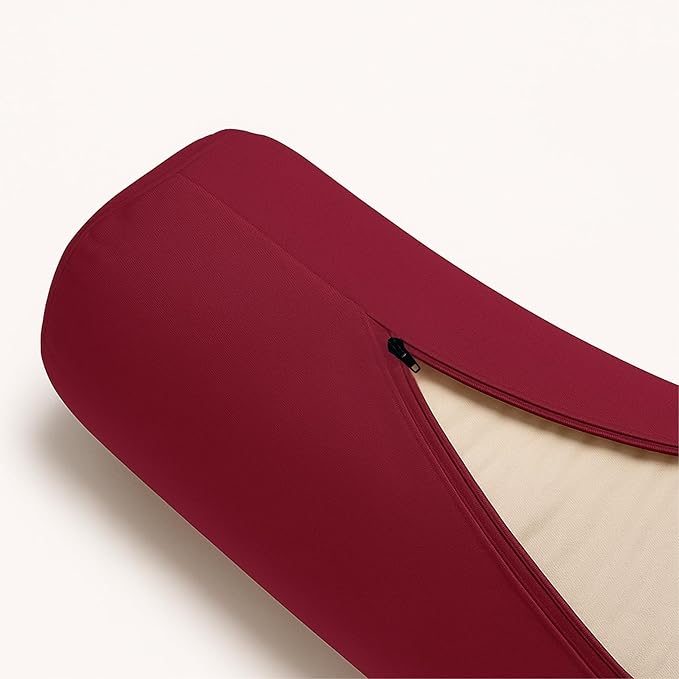 Yogikuti Iyengar Yoga Bolster for Restorative Yoga and Meditation – Lightweight Cotton Support Pillow with Handle for Easy Carry, Versatile for Pose Modification, Balance, Back Relief, and Relaxation