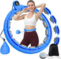 Fit Hoop Weighted Waist Circle/Infinity Hoop with 11/18 Links(30-50 Inch) for Adults Weight Loss，Weighted Hoops for Women,Infinity Hoop with Counter Smart Exercise Equipment