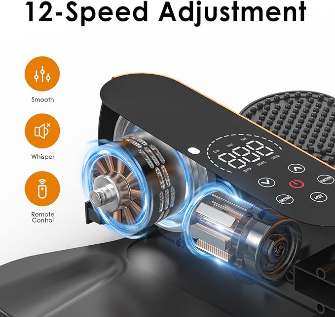 Under Desk Elliptical Machine for Senior 12 Speed Leg Exerciser While Sitting for Seniors As Seen on TV Quiet & Portable Electric Seated Foot Pedal Exerciser for Home Office