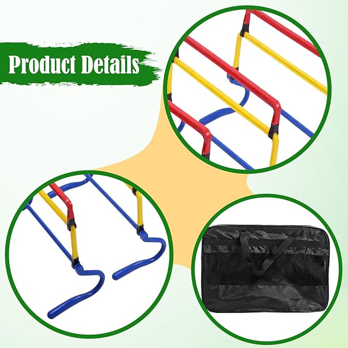 5Pcs Agility Training Hurdles Agility Speed Training Equipment Adjustable Height for Soccer Outdoor Sports Foot Exercise, Multicolor