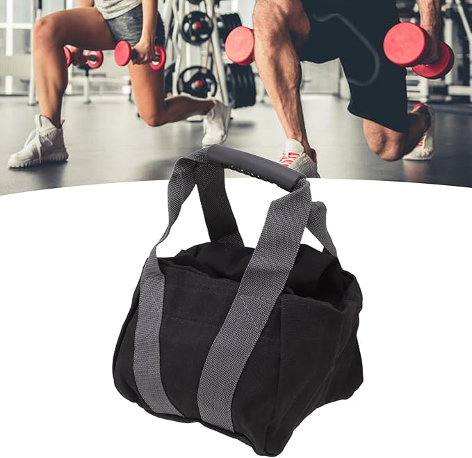 Canvas Workout Sandbag, Ergonomic Handle Adjustable Yoga Sandbag Adjustable Kettlebell Kettlebell Handle Sandbag Portable Bag for Home Training, Yoga, Fitness