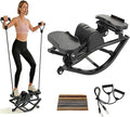 2026 New Rock Stepper Machine with Side to Side Motion and Resistance Bands Compact Stepper for Home Workouts Features Digital Monitor for Steps Time