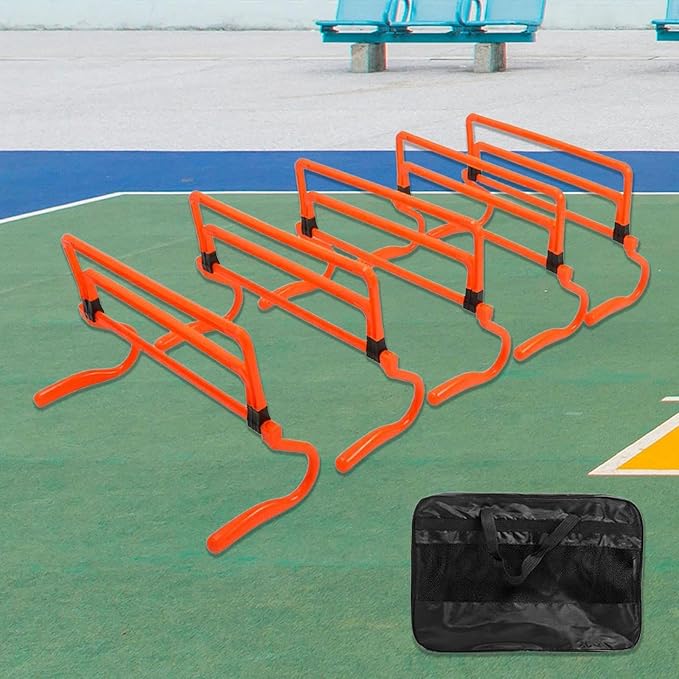 5X Agility Hurdles Obstacles Improves Strength Adjustable Speed Hurdles for Soccer Athletes Basketball Running Indoor Outdoor