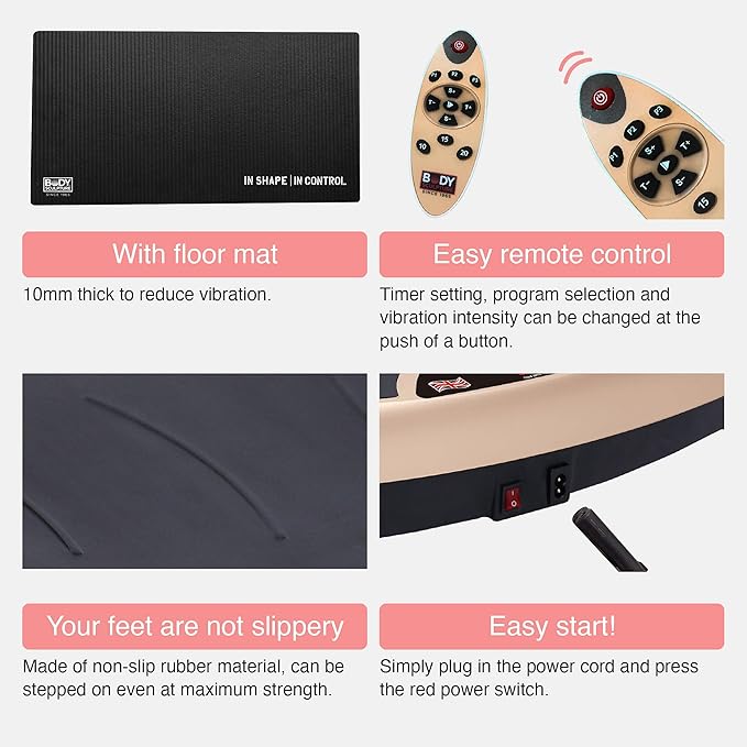 Bodysculpture Exercise Vibration Plate Machine Full Body Workout Compact Size Platform.