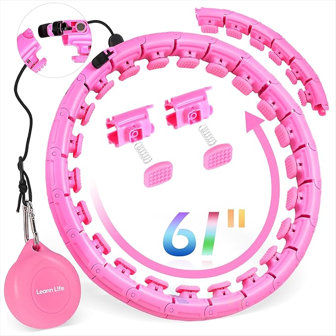 30/24/12 Knots, Upgraded Magnetic Lock Weighted Hula Hoop for Kids Adults Weight Loss, Infinity Hoop Plus Size, Home Indoor Outdoor, Fitness Exercise, Abdominal Toner