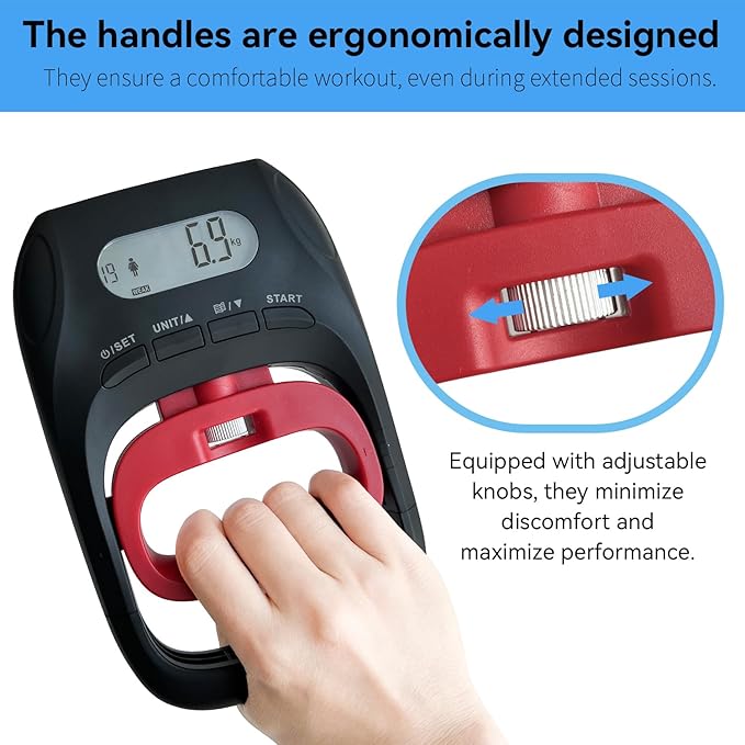 Grip Strength Tester Trainer, LCD Hand Dynamometer with 19-User Memory, Max 400lbs/180kg Capacity, Suitable for Sport Home Gym Use