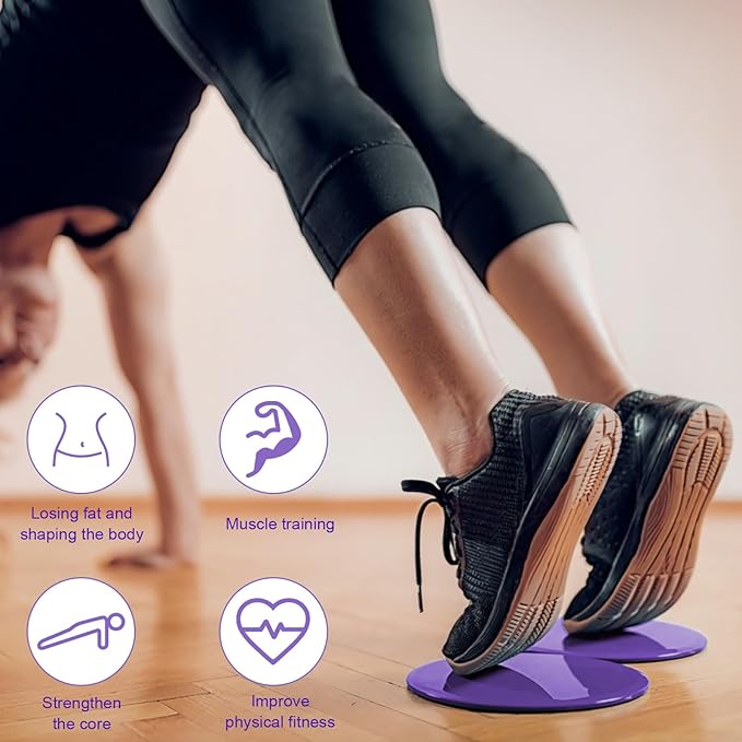 17.5cm/6.89In Round Core Sliders for Working Out,Set of 4 Exercise Core Pilates Sliders,Floor Foot Slider for Exercise 2 Color