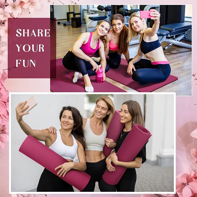 Timgle 6 Pack Yoga Mats Bulk 68 x 24 Inches Non Slip Exercise Yoga Mat 4 mm Thick Anti Slip Tear Resistant Sports Gym for Fitness Stretching Home Workout and Studio