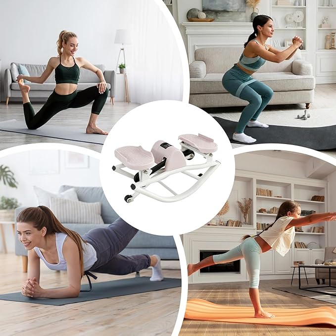 Rock Stepper - Side Stepper for Training | Low Shock Lateral Motion with Anti Slip Footplates & Adjustable Resistance for Legs Glutes Workout Machine, Dorm Office, Apartment and Gym Use